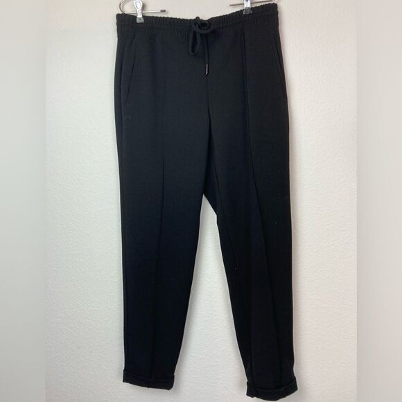 WHBM tapered ankle cuffed full leg crepe w/drawstring waist & pockets - Picture 2 of 13